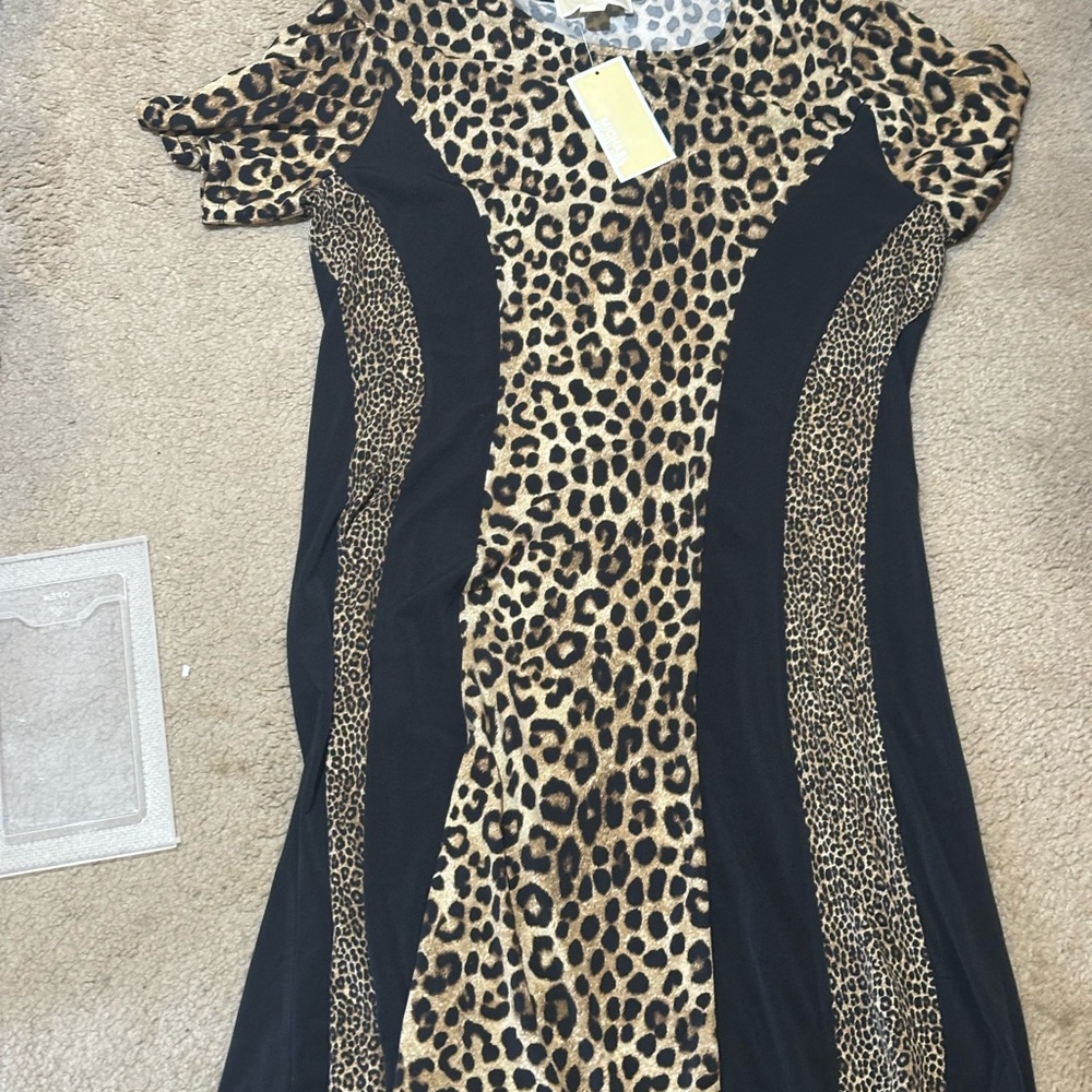 MICHAEL Michael Kors Animal Print Dress with Black Accents